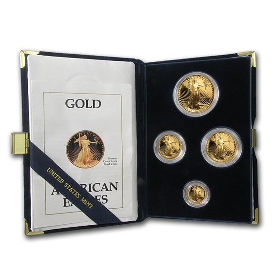 1990 4-Coin Proof Gold American Eagle Set (w/Box & COA) 1990 4-Coin Proof Gold American Eagle Set (w/Box & COA)